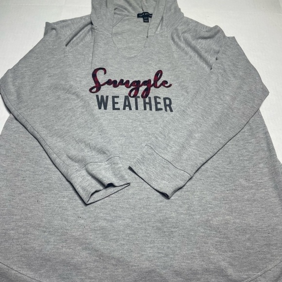 Lane Bryant Plus Size Gray Hoodie Sweatshirt “Snuggle weather “ size 18/20 - Picture 2 of 10